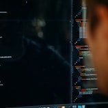 person facing computer desktop